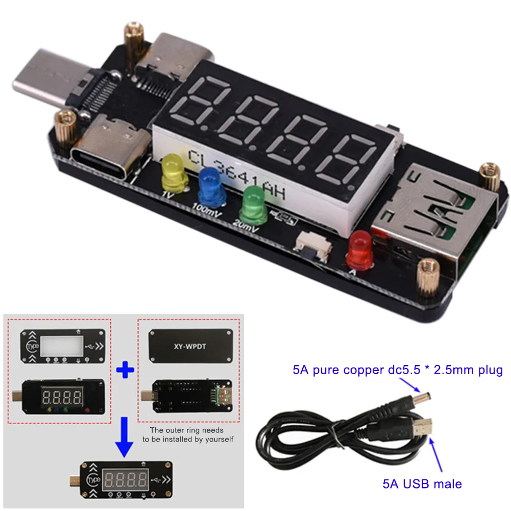 4-20V USB Type C Electronic Components High Precision Compact Fast Charging Battery Accessories Multifunction PD Trigger 5A | Электроника