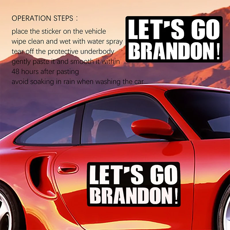 

10 Pieces Of LET'S GO BRANDON Car Sticker Rear Windshield Poster Decal Decoration Super Strong Self-adhesive Sticker