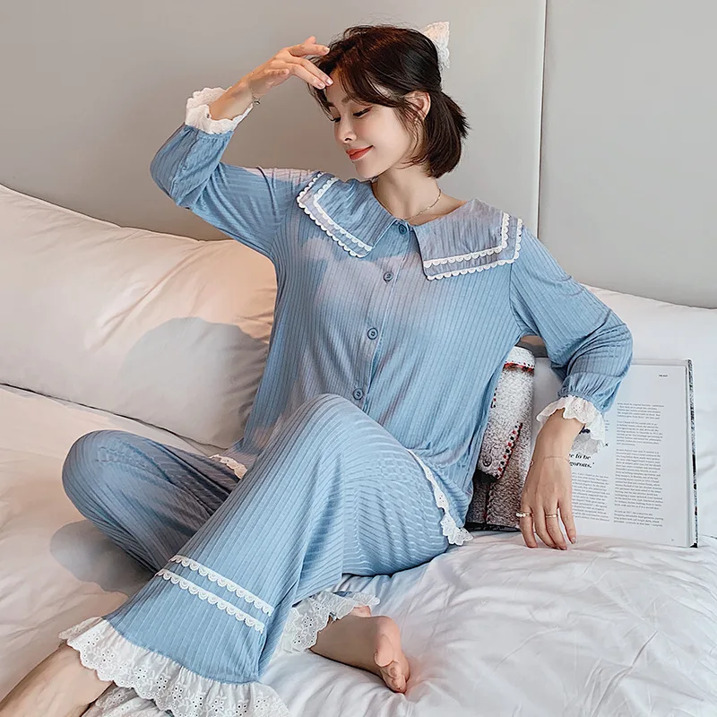 

Pijamas Feminino Autumn Ladies Trendy Home Clothes Japanese Korean Characteristics Loose Large Size Home Wear Pajamas for Women