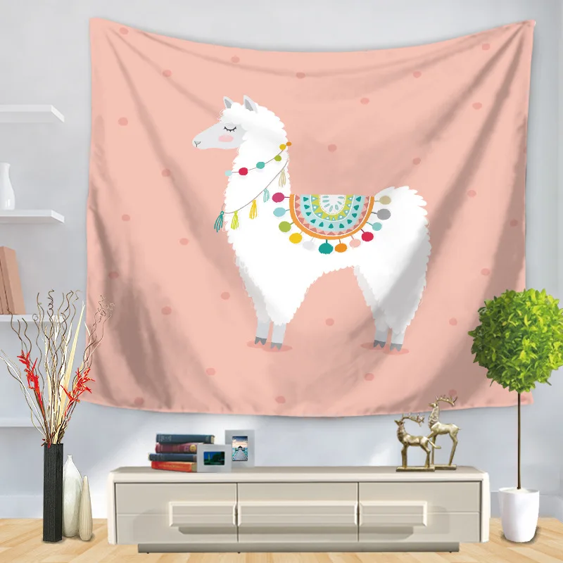 Animal alpaca Printed Wall tapestry Background cloth wall carpet hanging Home Decor Beach mat 75*90cm GT-0017 | Дом и сад