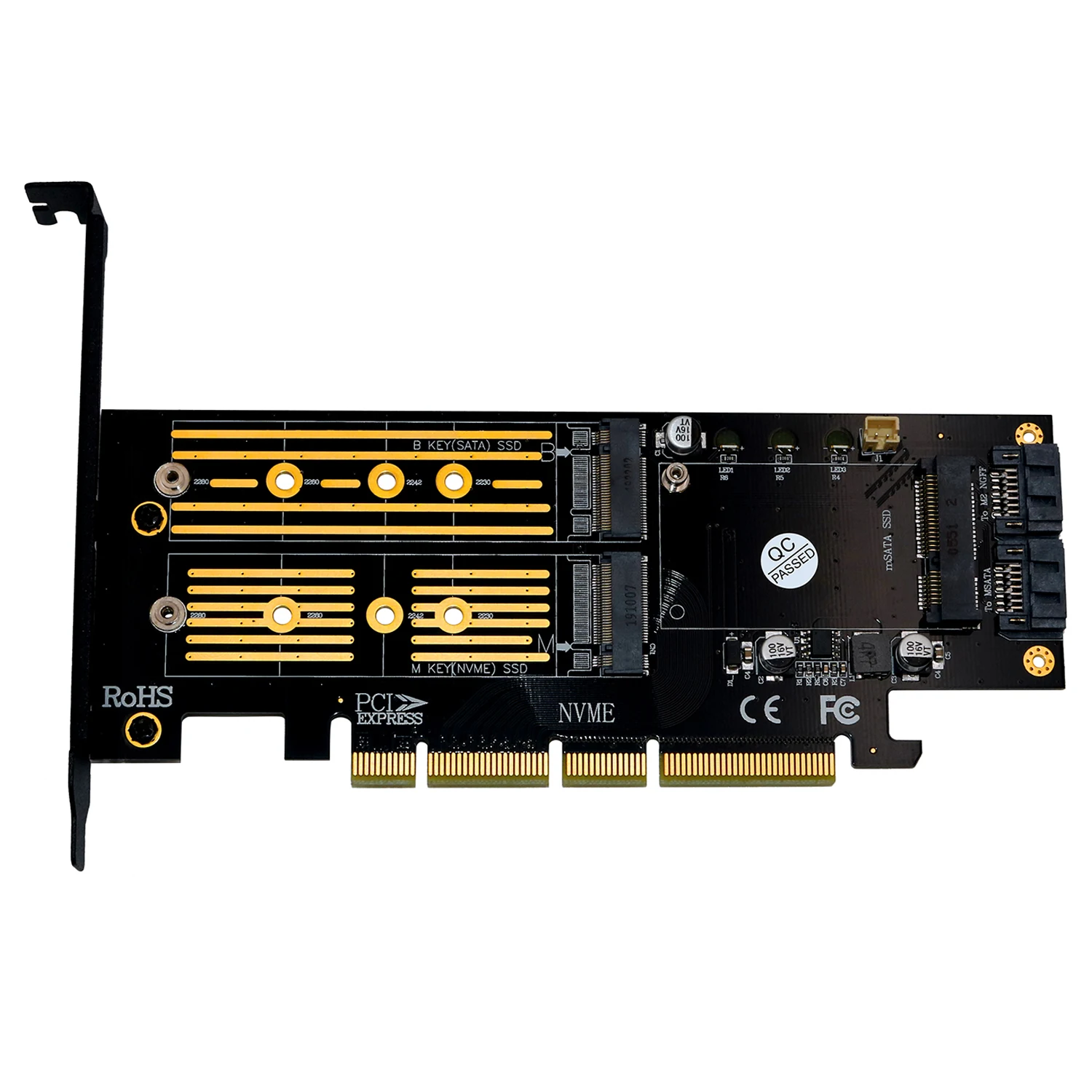 Обновленная версия 3 в 1 переходник с Msata и M.2 SATA SSD на PCI E 4X PCIE 0 4 SATA3 карта M Key B