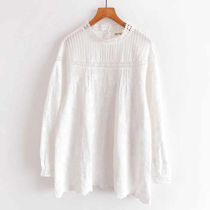 Полная Кружевная аппликация в форме цветка воротник стойка выдалбливают Белый