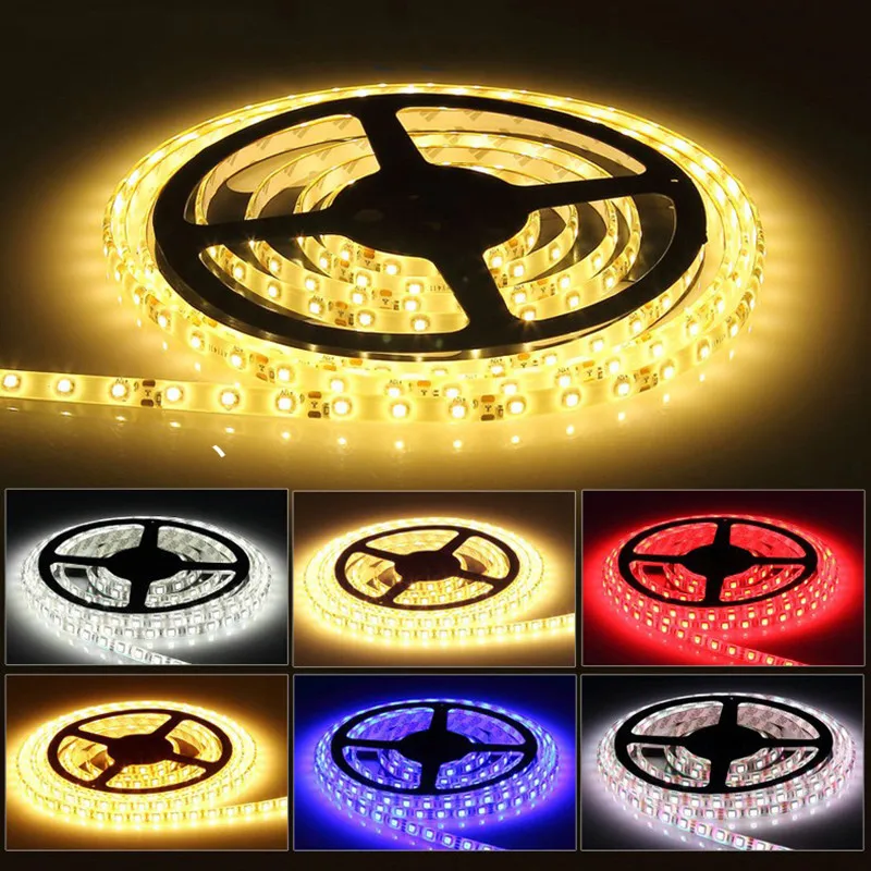 DC12V 0 5/1/2/3/4/5/10 м 2835 SMD RGB Светодиодные ленты света Гибкая светодиодная лента полосы