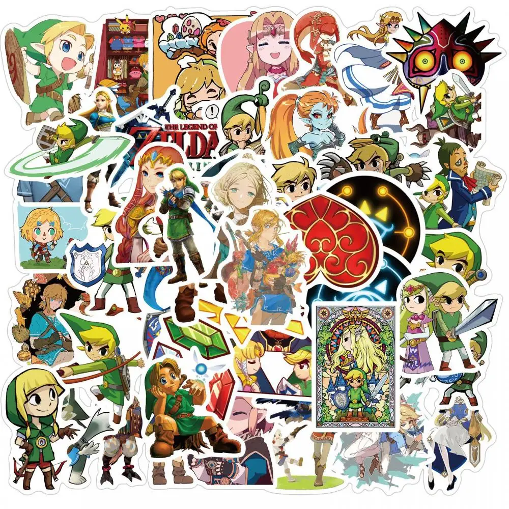

50Pcs Game Zelda Graffiti Stickers Skateboard Motorcycle Guitar Stationery Book Helmet Notebook Sticker Laptop Pad Sticker Gift