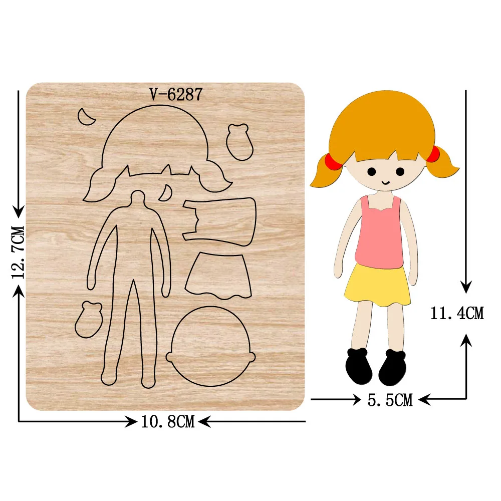 

New girl wooden dies cutting dies for scrapbooking Multiple sizes V-6287