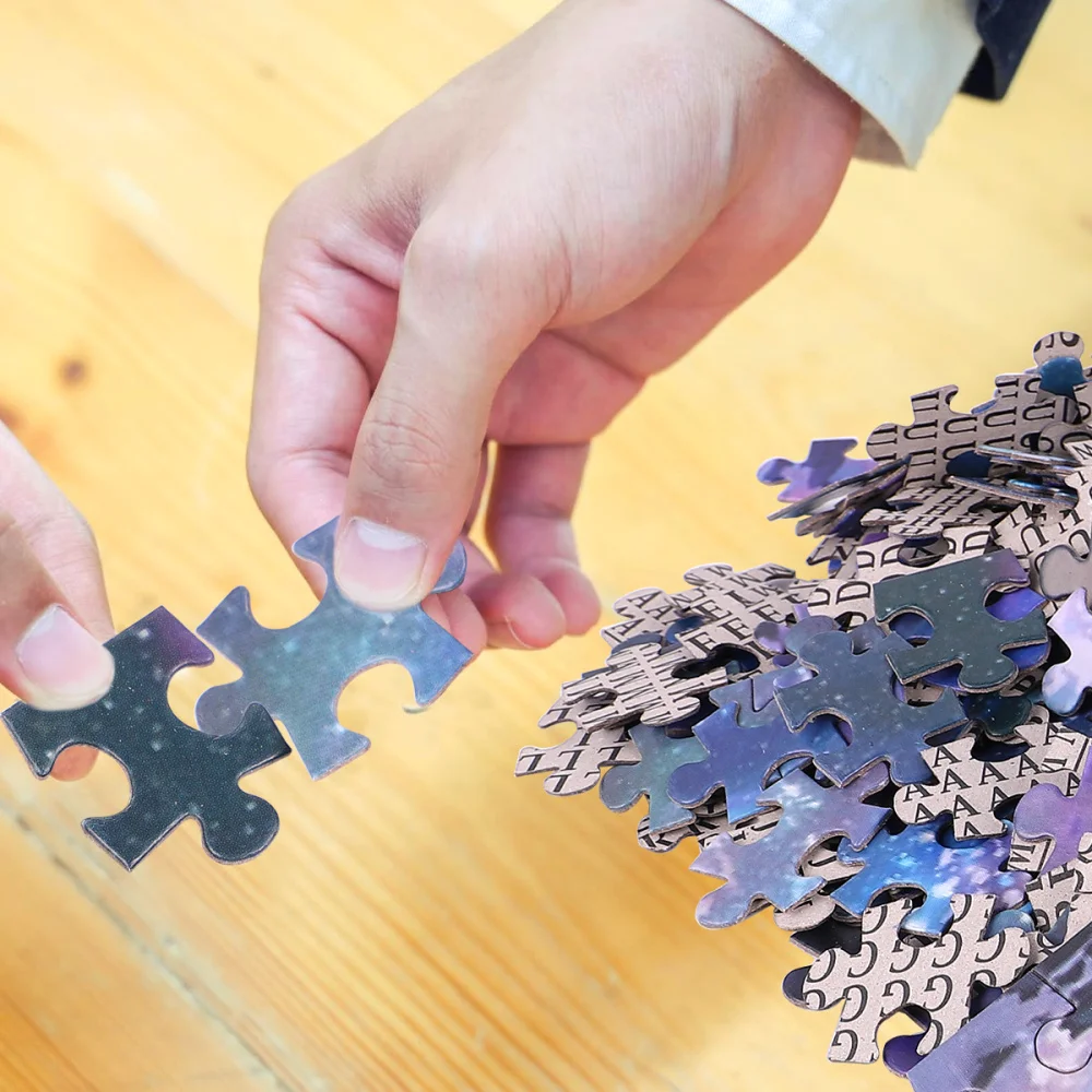 

1 Set of Puzzle Toys Paper Plane Puzzle Toys Educational Pressure Relief Puzzle for Adult (Starry Night Style, 1 Set has 100