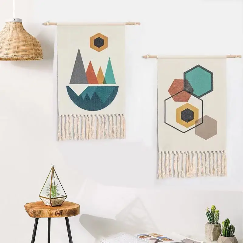 1 шт. Boho номер настенный Декор хлопковый гобелен отделки стен кожи Ручная работа