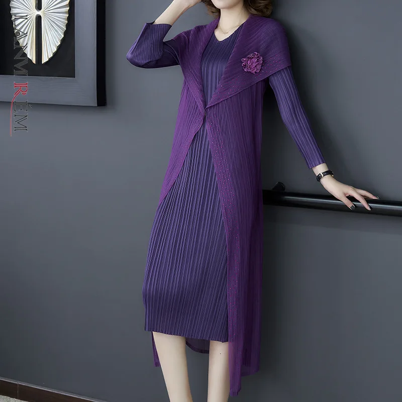 Женское плиссированное платье LANMREM винтажное свободное трапециевидной формы с