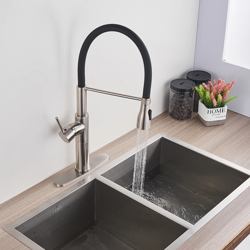 Senlesen Kitchen Faucet Chrome Brushed Nickel Mixer Dual Outlet Hot and Cold Water Sink Tap Crane | Обустройство дома