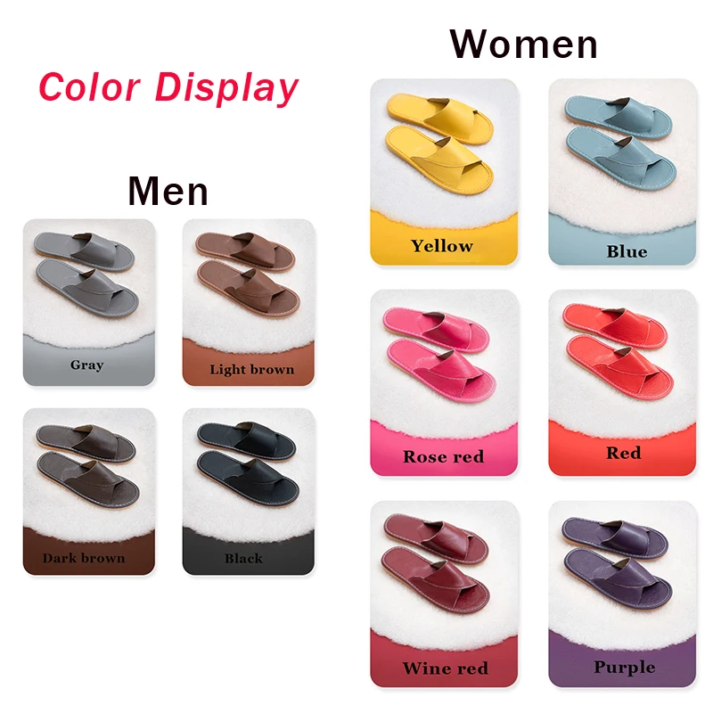 

Home split leather slippers men black slides summer home shoes adult daily casual unisex slippers man leather shoes