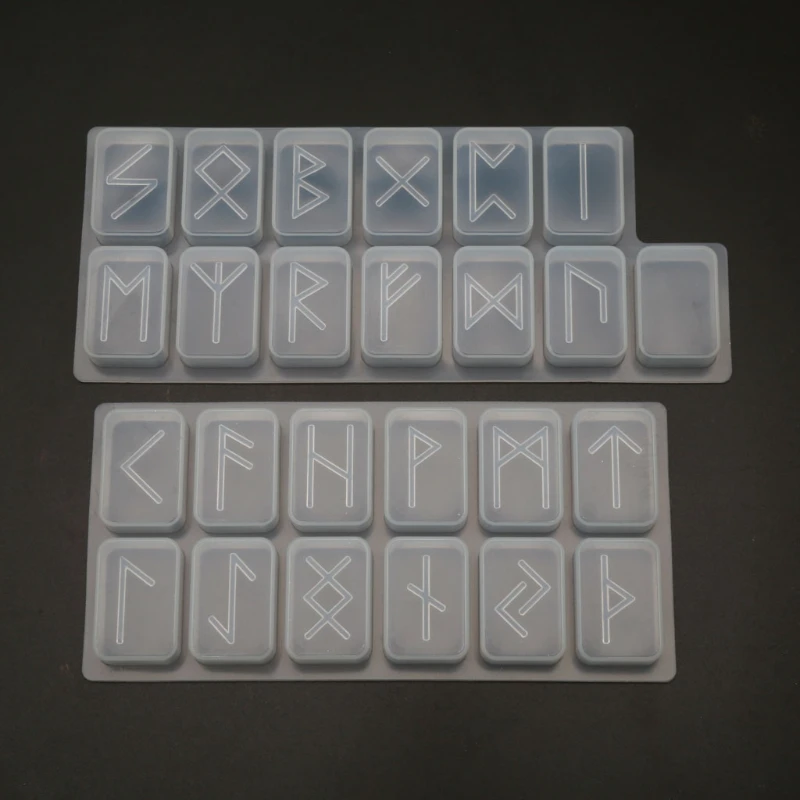 

Viking Rune Stones Witch Resin Mold Kit with Engraved Elder Futhark Alphabet