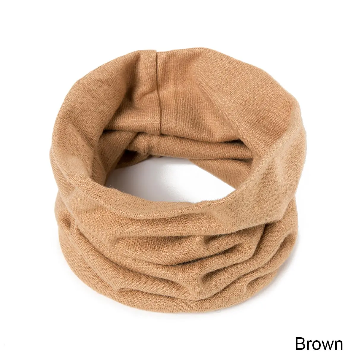 brown YEABIU женский Модный зимний теплый мягкий вязаный хлопковый шарф-хомут унисекс шарф-шаль-кольцо - Цвет: brown