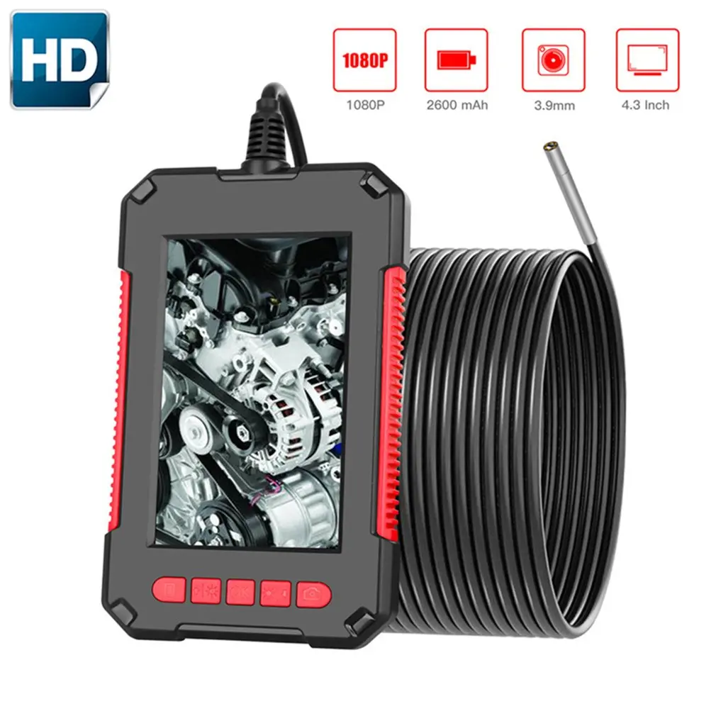 

Endoscope Camera P40 3.9MM Lens 1080P Industrial Endoscope HD 4.3 Inch IPS Screen 6LED Lights IP67 Waterproof