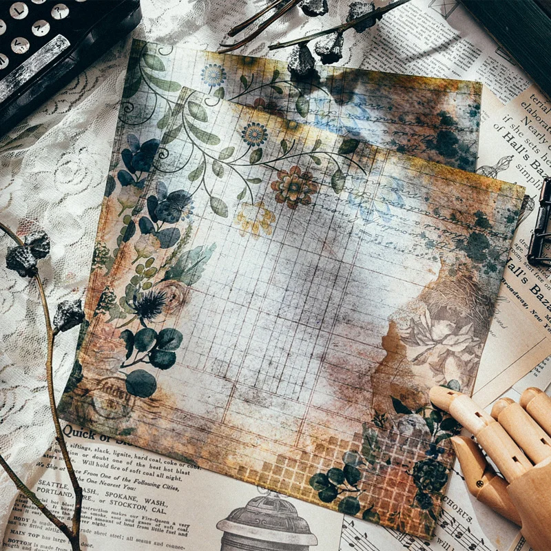 KLJUYP Vintage Material Paper Set for Scrapbooking DIY Projects/Photo Album/Card Making Crafts | Дом и сад