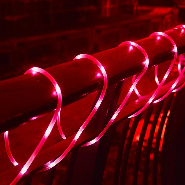 Red Tube Light Светодиодный солнечный датчик полосы света Наружное сказочное освещение струна медная проволочная трубка свет уличная гирлянда декоры для сада патио деревья - Испускаемый цвет: Red Tube Light