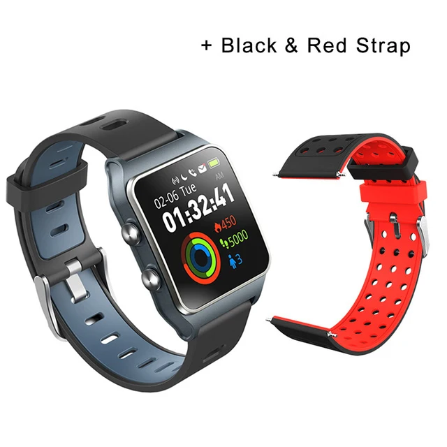 Gray n Black Strap Makibes BR3 Смарт-часы Android iOS IP68 Водонепроницаемый трекер сердечного ритма Встроенный gps 1," сенсорный экран Умные спортивные наручные часы для мужчин - Цвет: Gray n Black Strap