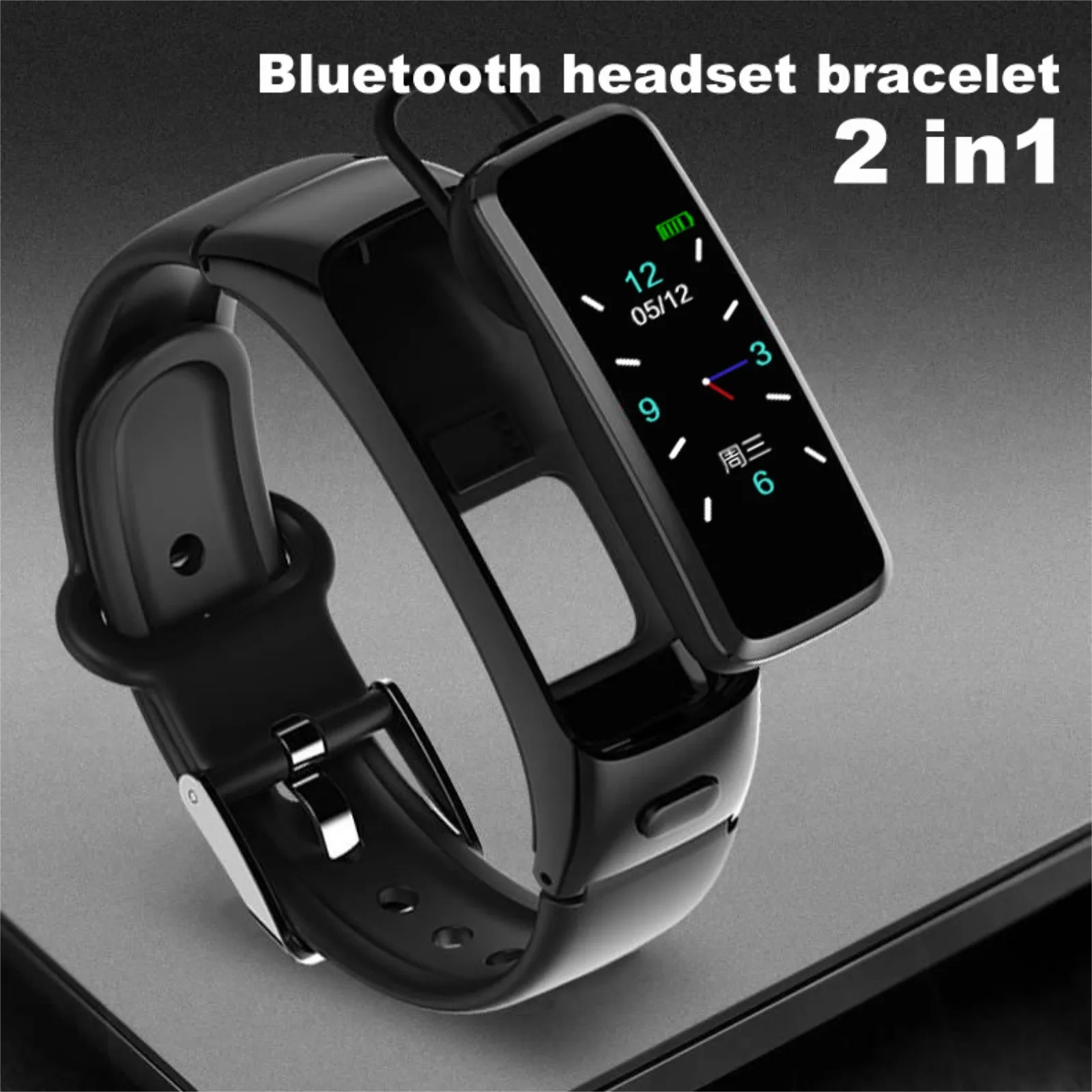 Новинка 2 в 1 умная Bluetooth-гарнитура браслет с монитором сердечного ритма