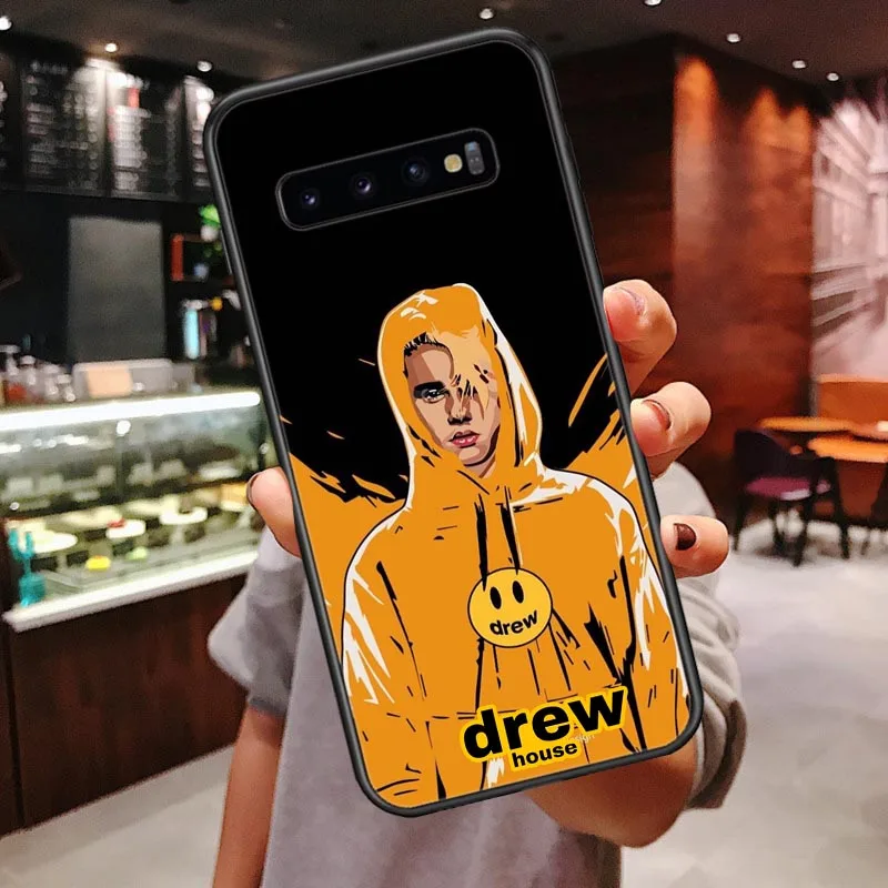 Роскошный бренд Drew House, Джастин Бибер, мягкий чехол для телефона, для samsung Galaxy S7 Edge, S8, S9 Plus, S10 Lite, S10Plus, чехол со смайликом