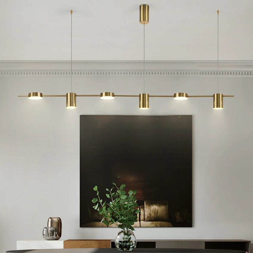 

Geometric Line Kitchen Chandelier Nordic Post-modern 3/5/6 Light Bar Restaurant Table Dining Room Led Long Pendant Chandeliers