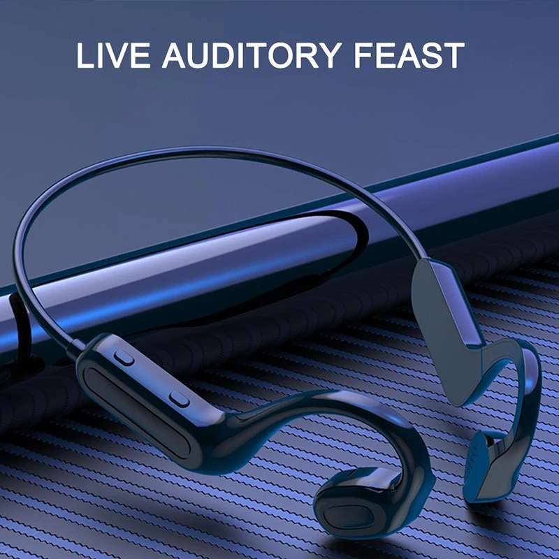 

CAMK Bone Conduction Headphones Wireless Sports Earphone Bluetooth-Compatible Headset Hands-free with Microphone for Running