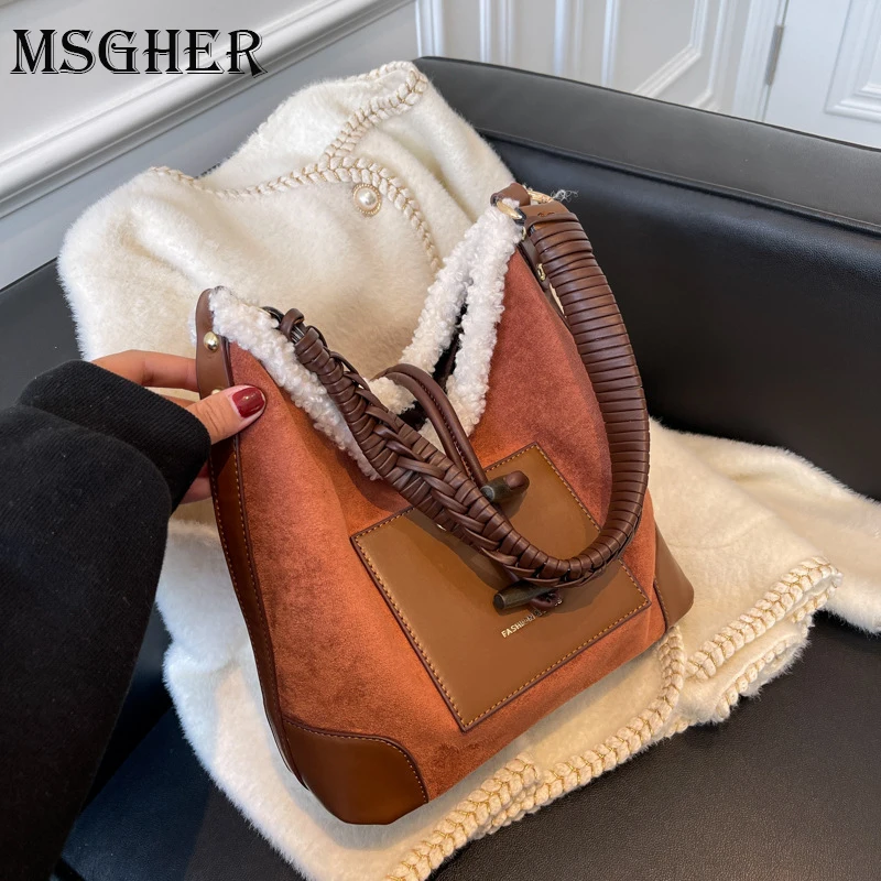 

Retro Solid Color Tote Bag Crossbody Bags for Women 2021 Winter Travel Simple Underarm Shoulder Purses and Handbags