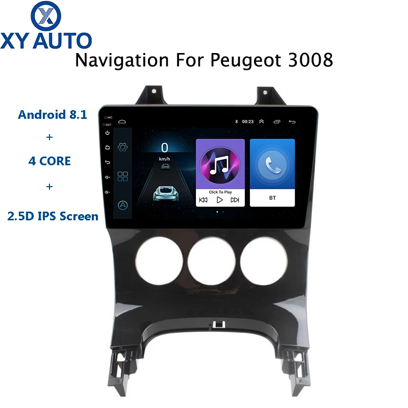 Полноэкранный сенсорный экран 9 дюймов 2.5D IPS HD Android 8 1 NAVI для Peugeot 3008 2009 2015 с Bluetooth USB