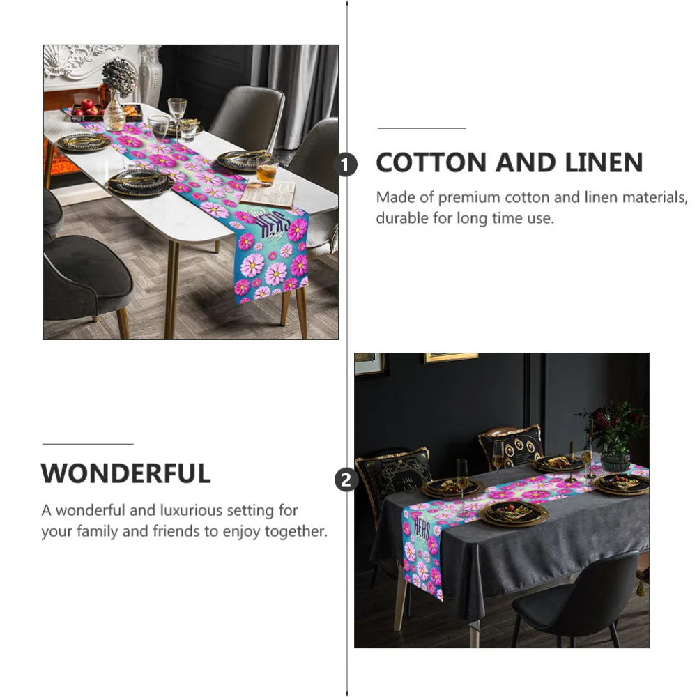 

1Pc Decorative Table Cloth Cotton Linen Table Runner Festival Table Supply