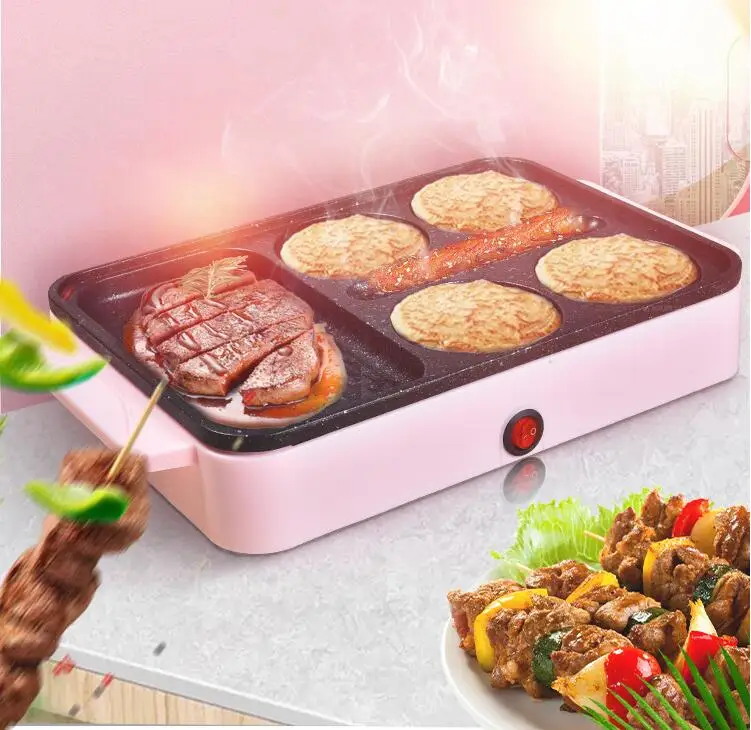 

220V Non-stick Household Electric Fried Egg Burger Baking Machine Portable Electric Frying Pan Steak Breakfast Machine