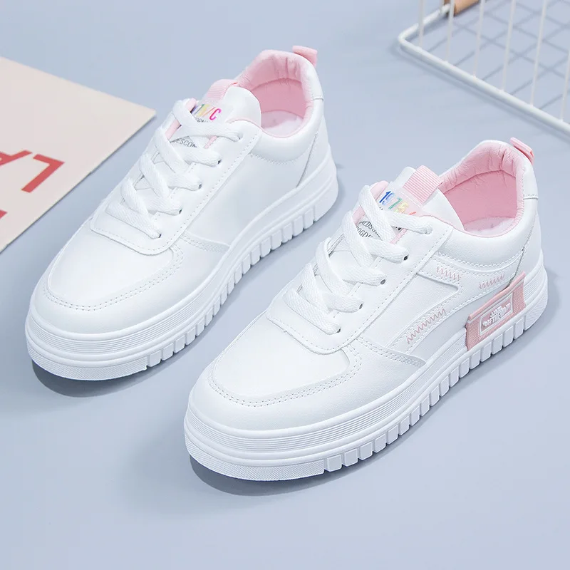 

PU Leather Outdoor Women Shoes Women Platform Sneakers Ladies Running Shoes Breathable Sports Shoes Non-slip Women Jogging Shoes