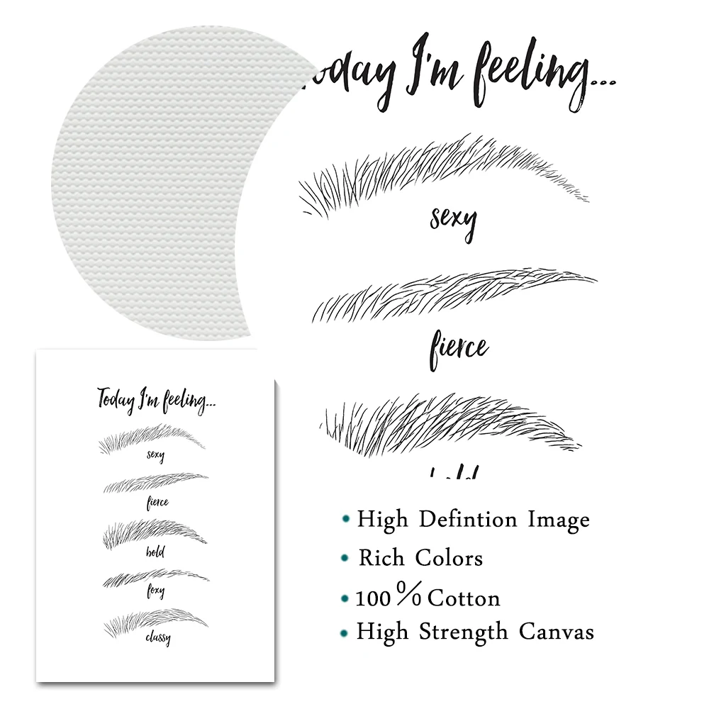 Картина на холсте с изображением бровей красоты макияжа художественная работа