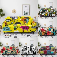 funny cartoon sofa cover cute monster for living room elastic stretch animal cow cat slipcover sectional corner couch cover set
