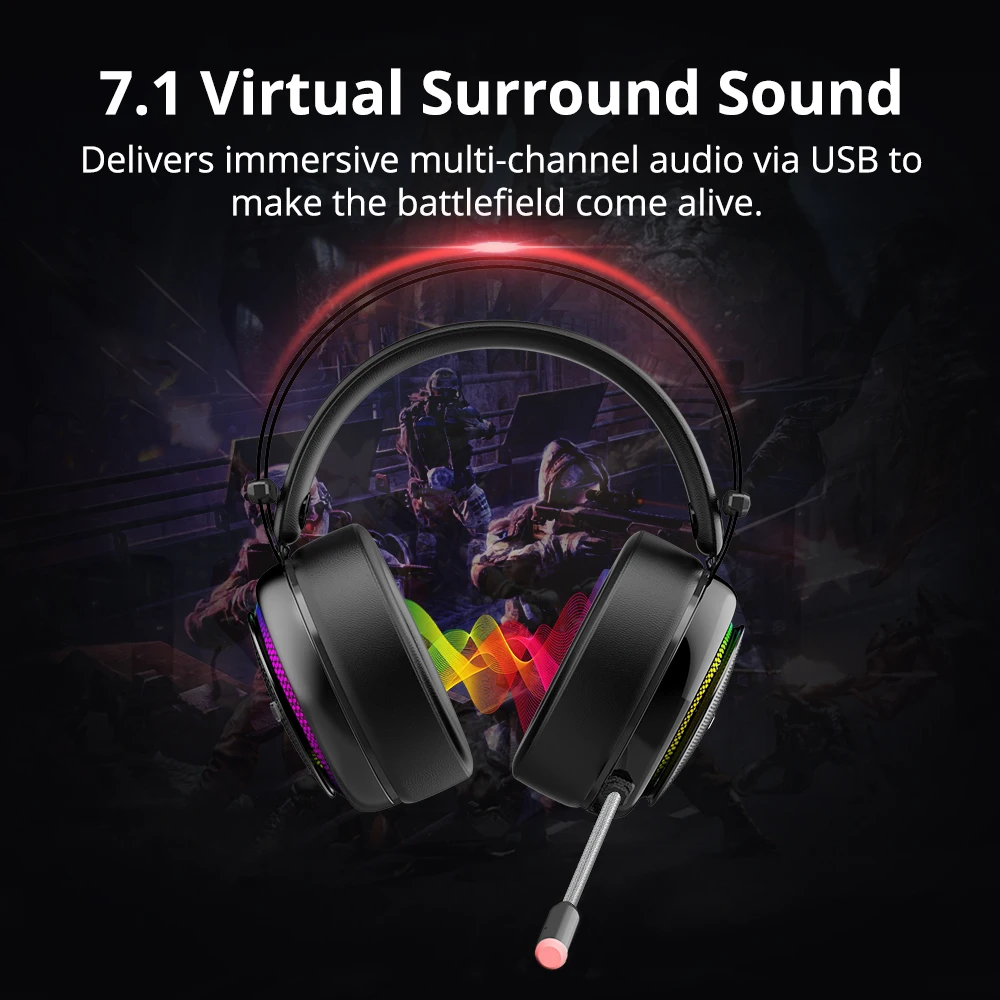 Игровая гарнитура Tronsmart Glary ps4 Virtual 7 1 игровые наушники с USB-интерфейсом для nintendo