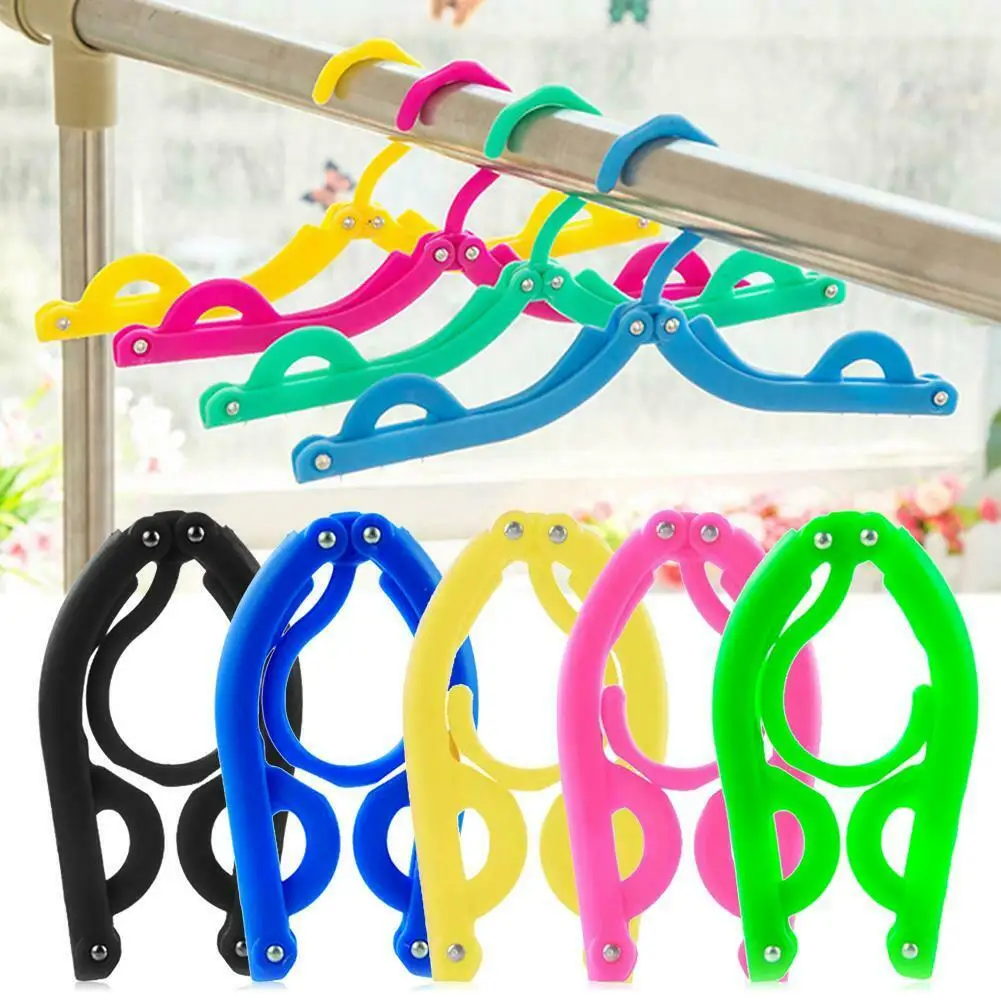 

5pcs Hanger Non-Slip Plastic Folding Racks