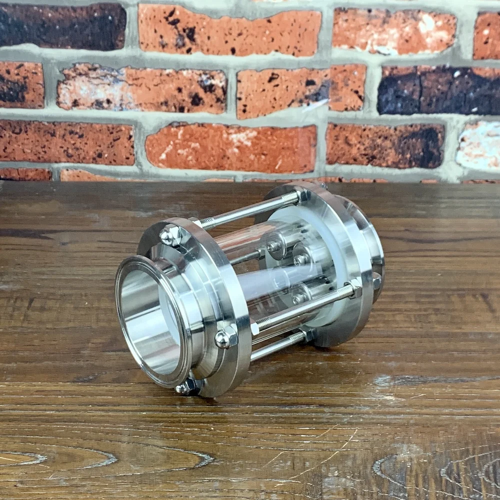Кламп 3&quot 76mm Стеклянная секция с колпачковой тарелкой из нержавеющей