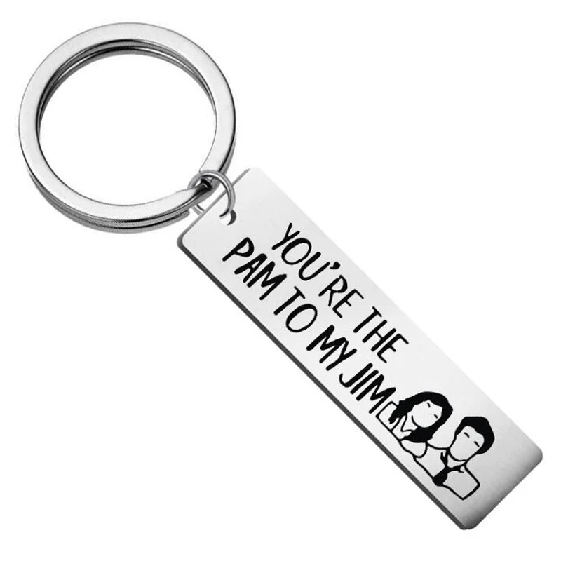 

2Pcs The Office Keychain Pam and Jim Keychain You are The Pam to My Jim TV Show Inspired Boyfriend Girlfriend Couples Gifts
