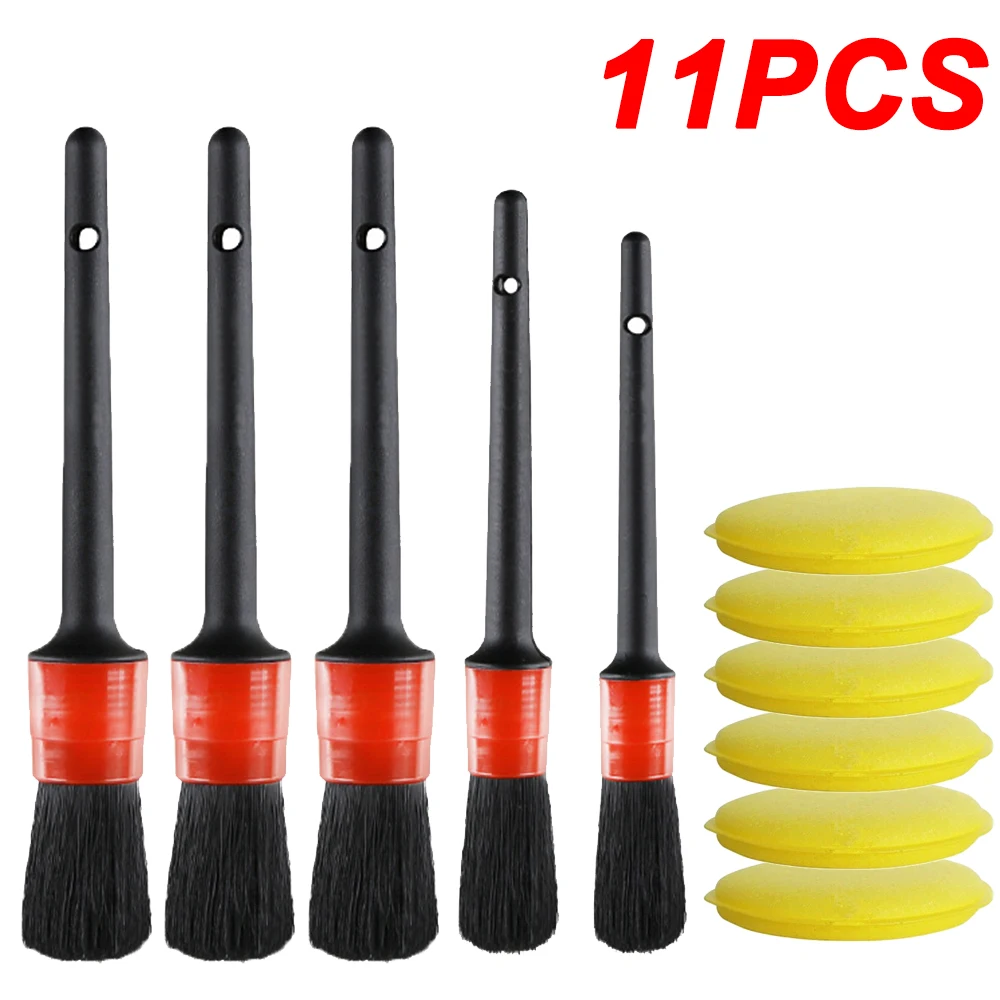 11PCS 5 шт. детальная щетка для чистки автомобиля щетка для мытья салона автомобиля колесо очистки зазора обода приборной панели вентиляционное отверстие Отделка Инструмент - Цвет: 11PCS