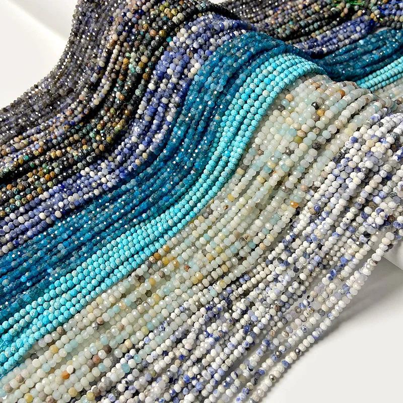 

3x4mm Natural Faceted Small Abacus Stone Beads Loose Spacer Crystal Tiger Eye Turquoises Beads Jewelry Making Necklace Bracelets