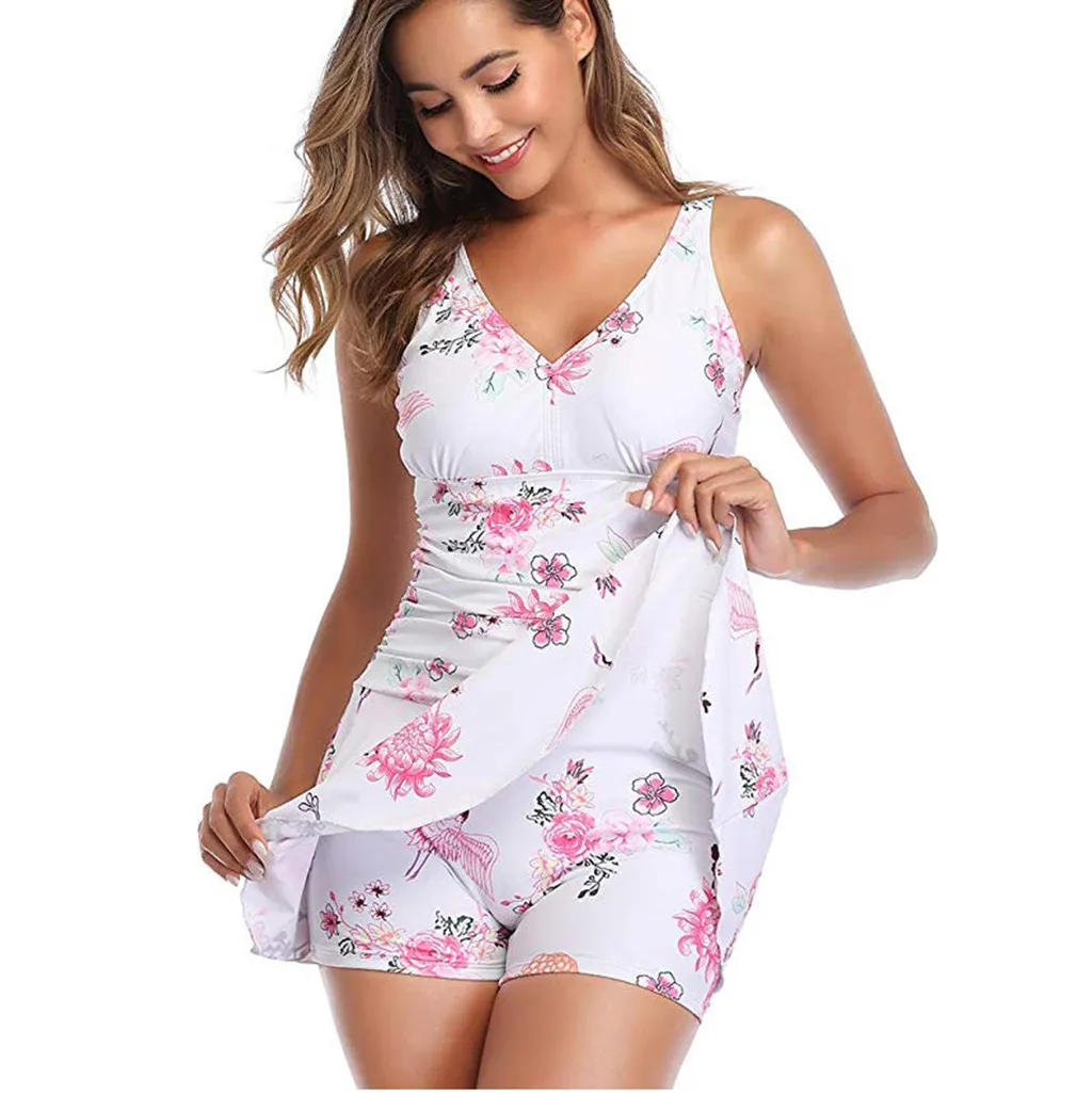 

Plus Size Tankini Swimsuit With Shorts Two Piece Swimwear Women Summer Swimming Suit Beachwear Maillot De Bain Monokini