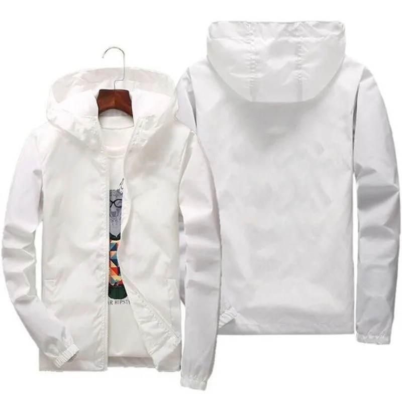

Men's spring and autumn fashion hot sale casual jacket coat hooded zipper waterproof outdoor sports windbreaker jacket S-7XL