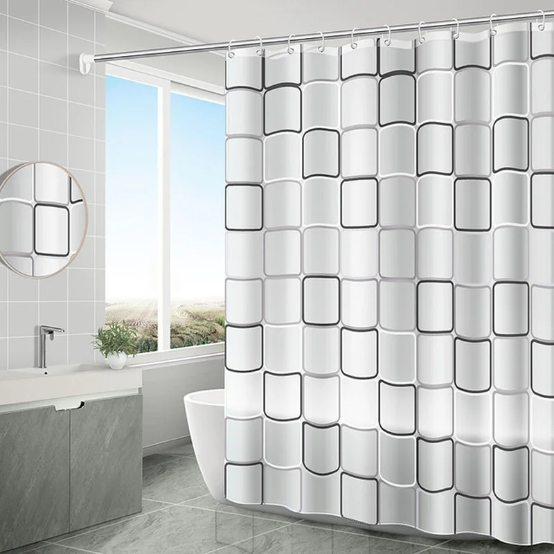 

3D Nordic Style Shower Curtains Waterproof Mildew Proof PEVA Bath Curtains Toilet Door Curtain Home Decoration Bathroom Products