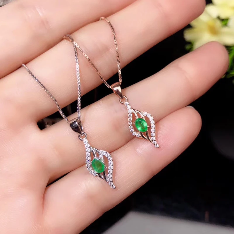 CoLife Jewelry Natural Emerald Ring Pendant Set for Wedding Zambia Silver Gift Woman | Украшения и аксессуары