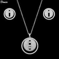 donia jewelry european and american fashion hot style round ladies necklace inlaid luxury zircon earrings set