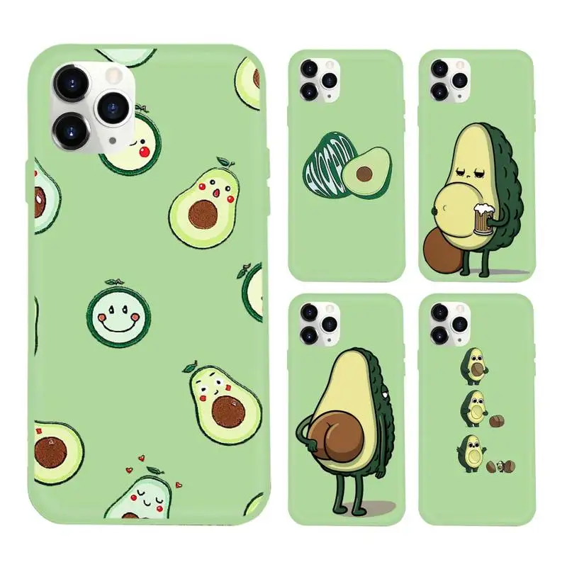 

cute cartoon Avocado Phone Case Candy Color for iPhone 11 12 mini pro XS MAX 8 7 6 6S Plus X SE 2020 XR