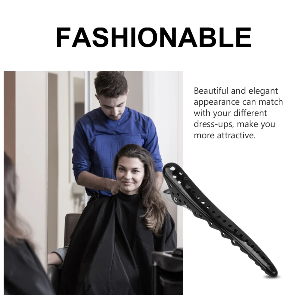 

6pcs Useful Hairdressing Tools Haircutting Positioning Clips (Black)