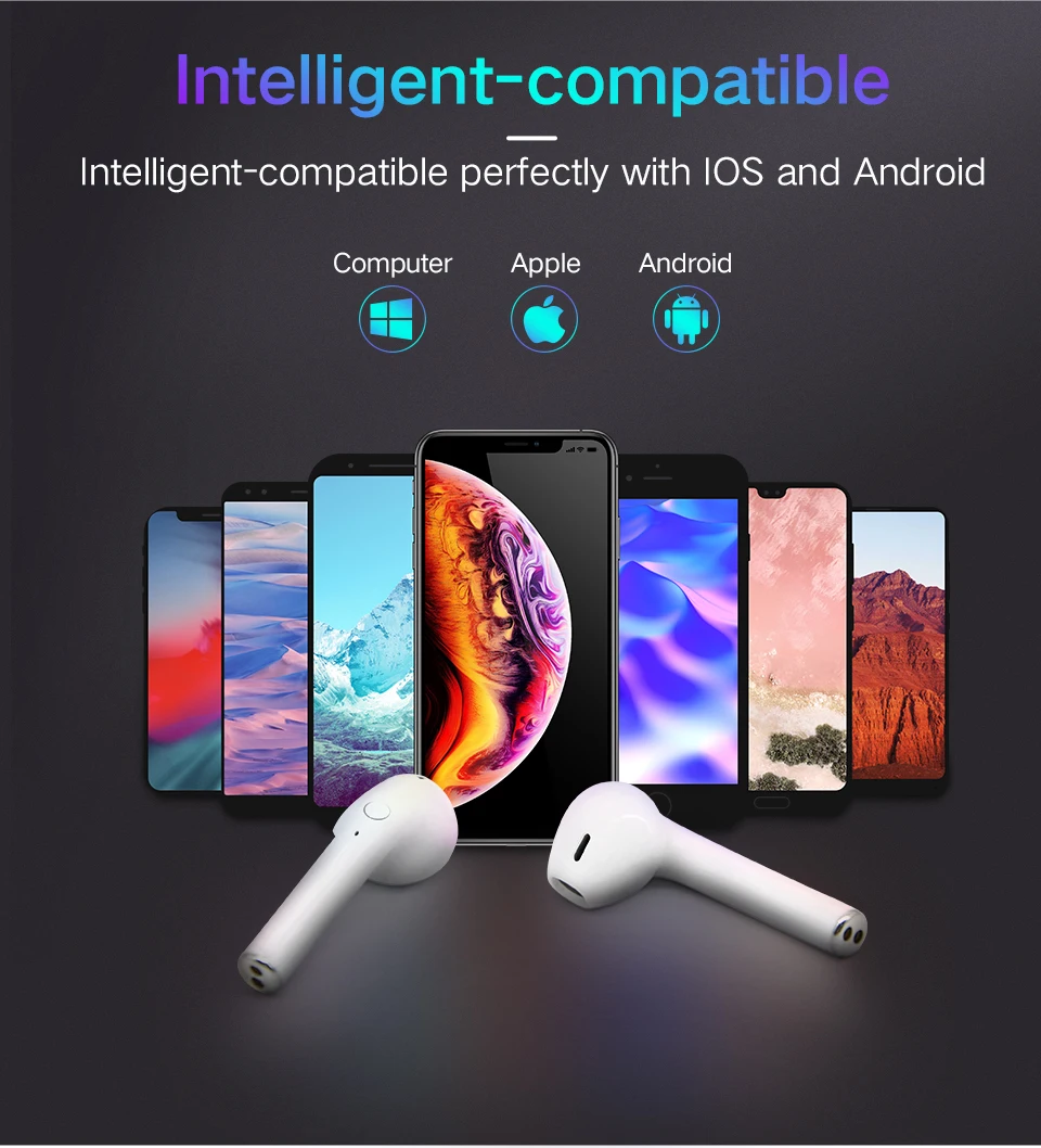 I11 i9s i7mini Tws Беспроводная bluetooth-гарнитура HD стерео V5.0 беспроводная гарнитура в уши с зарядной подставкой для всех смартфонов