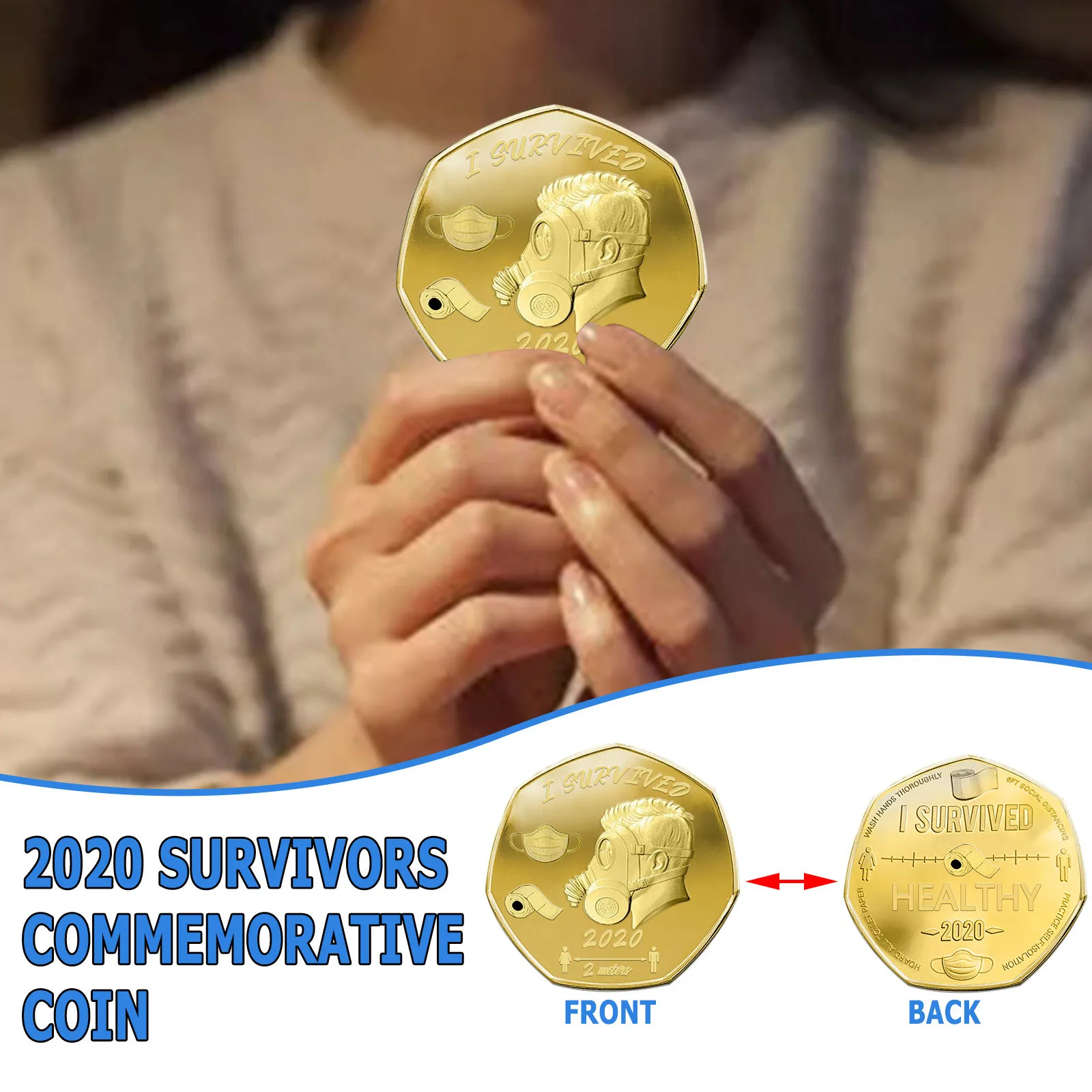 Коллекция сувенирных монет Я пережила 2020 аксессуары для украшения дома памятные