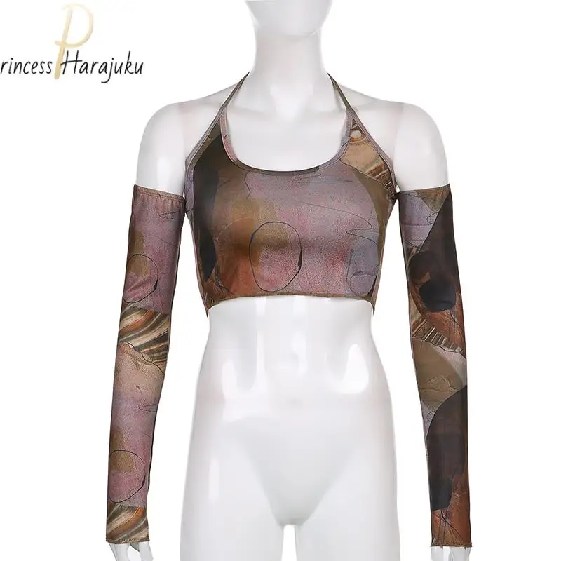 Майка женская газовая однотонная повседневный укороченный топ с вырезом