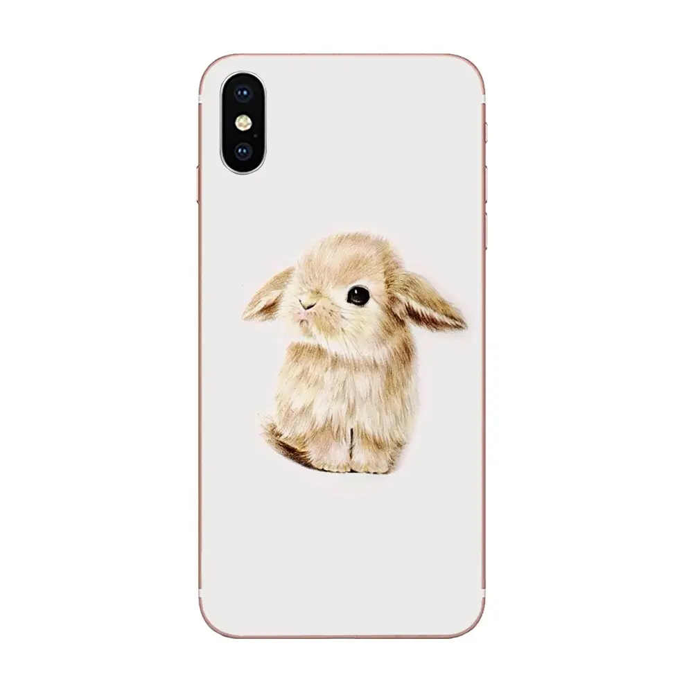 For Samsung Galaxy Note 5 8 9 S3 S4 S5 S6 S7 S8 S9 S10 5G mini Edge Plus Lite Soft TPU Cover Cases Cute White Bunny Rabbit | Мобильные