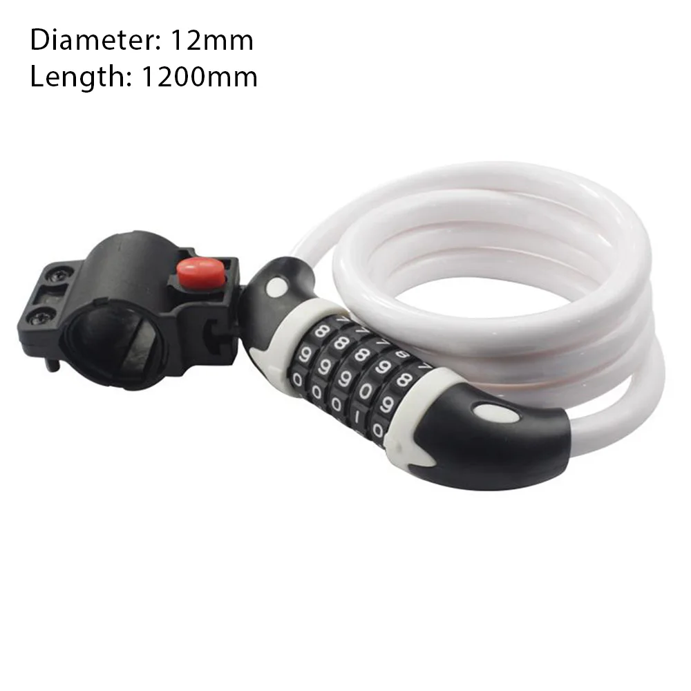 

Bicycle Code Lock Resettable Universal Five Digits 12x120cm Anti-theft Lock for Mountain Bike Cycling Equipment