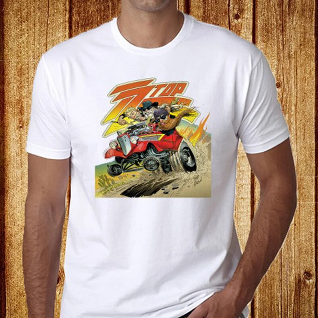 

New ZZ TOP Eliminator La Futura Rock Band Legend Men's White T-Shirt Size S-3XL TEE Shirt Classic Custom Design